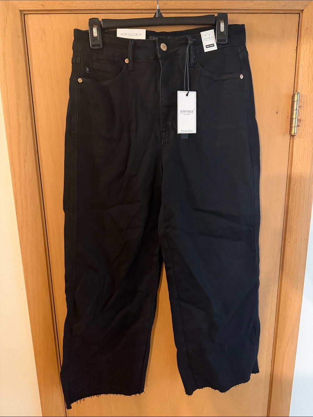 Judy Blue Women’s Wide Crop High Waist Jeans New Black Size 11/30